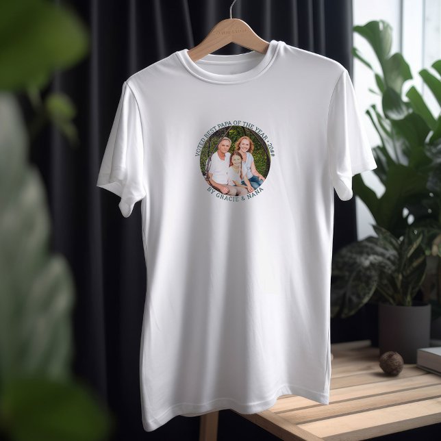 Röstad bästa Pappa av året med rundfoto T Shirt (Skapare uppladdad)