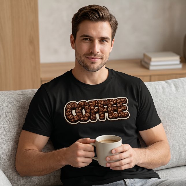 Röstad Bean Typografi Kaffe T-Shirt (Skapare uppladdad)