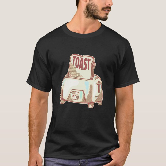 Rostad bröd och toaster-illustration t shirt (Framsida)