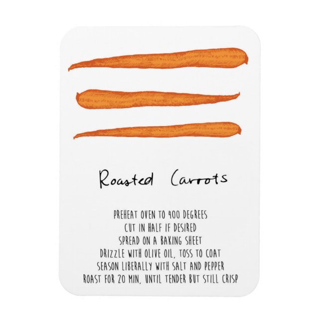 Rostad Carrots Rececipe Magnet (Vertikal)