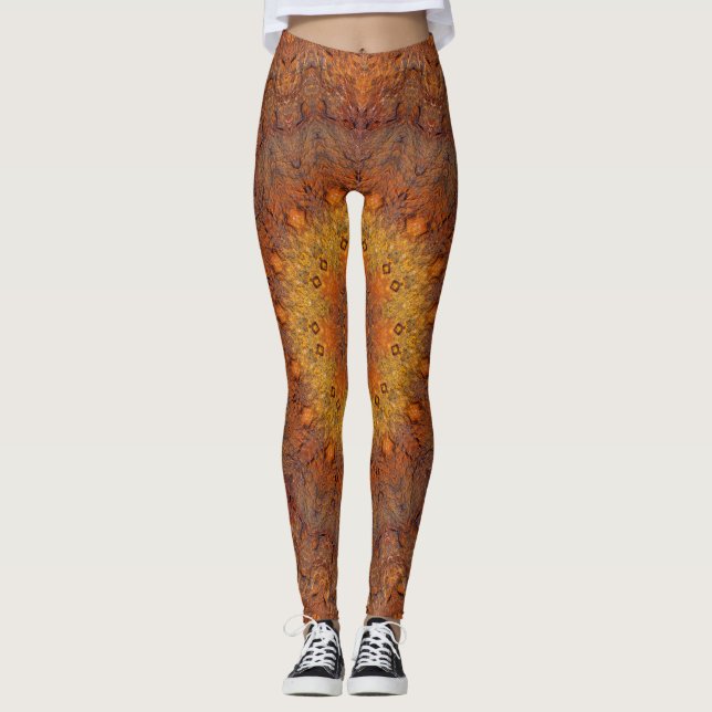 Rostad damasker leggings (Framsida)