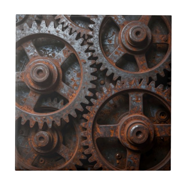 Rostad industriell mekanism kakelplatta (Framsidan)
