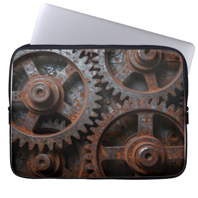 Rostad industriell mekanism laptop fodral (Framsidan)