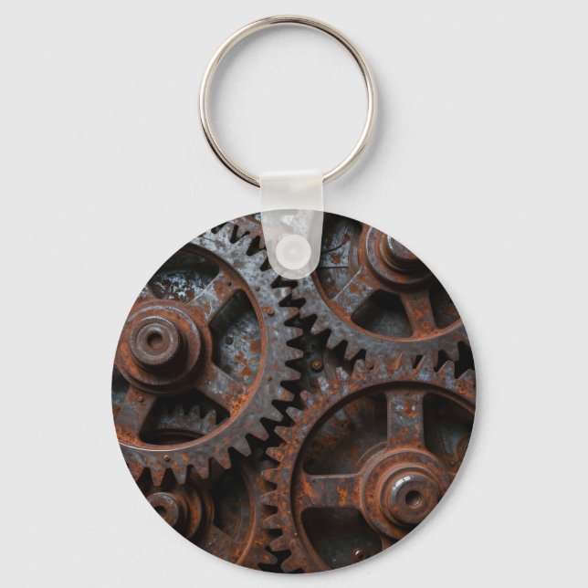 Rostad industriell mekanism nyckelring (Framsida)
