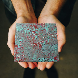 Rostad Koppar Patina Cement Texturerad Damaskus Kakelplatta