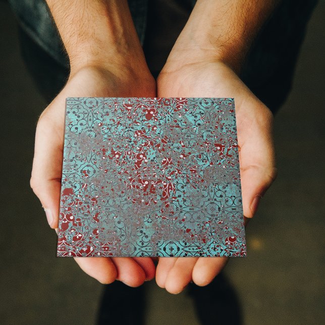 Rostad Koppar Patina Cement Texturerad Damaskus Kakelplatta (Skapare uppladdad)