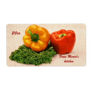 Rostad paprika, kanningsetikett fraktsedel