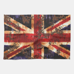 Rostad patriotisk Storbritannien-flagga Kökshandduk
