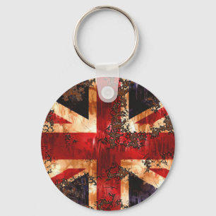 Rostad patriotisk Storbritannien-flagga Nyckelring