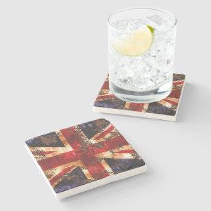 Rostad patriotisk Storbritannien-flagga Stenunderlägg