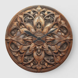 rostad stålrelief stor klocka