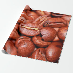 Rostade bruna kaffebönor presentpapper