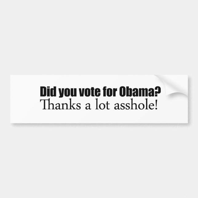 Röstade du för Obama Bildekal (Framsidan)