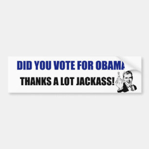 Röstade du för Obama? Tack en lottJackAss! Bildekal