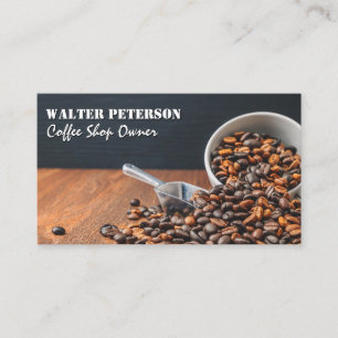 Rostade kaffebönor i Bord Visitkort