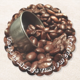Rostade kaffebönor med fotfoto av Silver Scoop Underlägg Papper