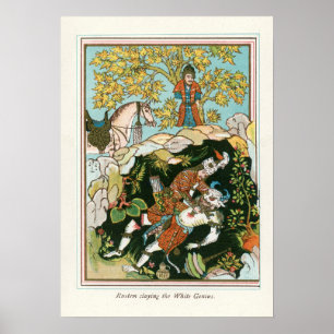 Rostam slingrar den vita Genie Poster