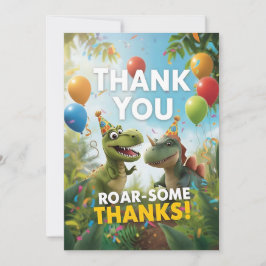 Röstande fantastisk dinosaurie födelsedags-kort – tack kort