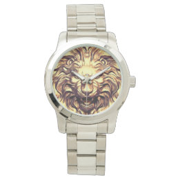 Röstande Guld Lejon Huvud eWatch Ur Armbandsur