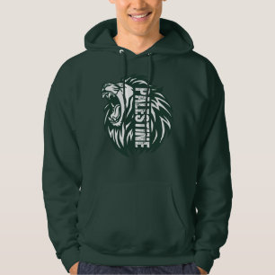 Röstande Lejon Palestina Hoodie -Styrka Motstånd