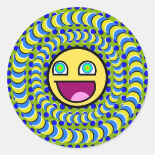 Röstande ringar optisk illusion runt klistermärke
