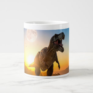 Röstande T-Rex Dinosaurie Äventyrsdesign Jumbo Mugg