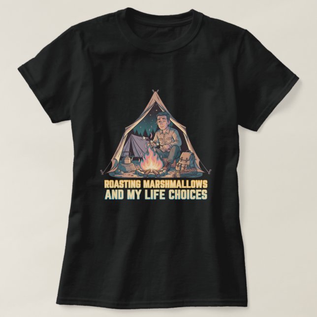 Rostar marshmallows och mina livsval t shirt (Design framsida)