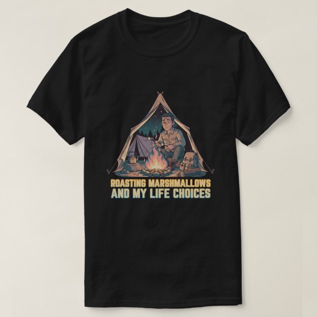 Rostar marshmallows och mina livsval t shirt (Design framsida)