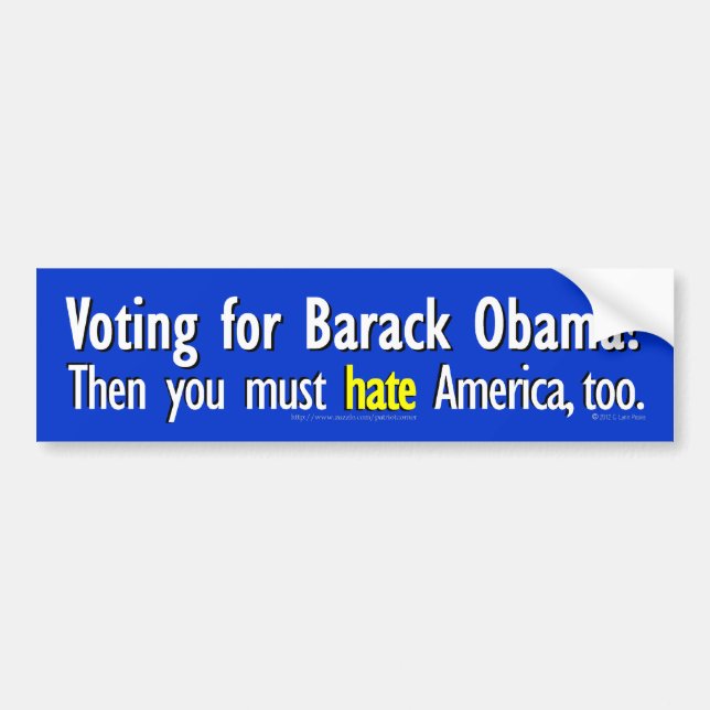 Röstar på Barack Obama?  dekal (Framsidan)