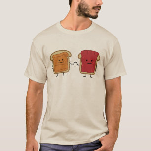 Rostat bröd för vänner för jordnötsmör- och t shirt