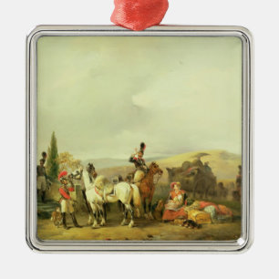 Rostat bröd julgransprydnad metall