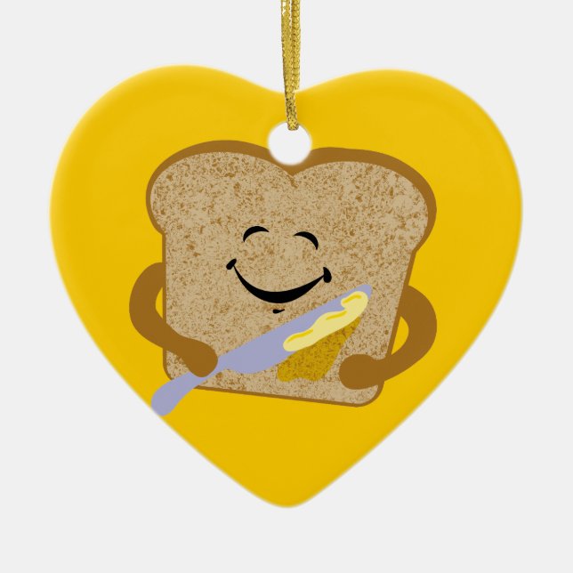 Rostat bröd och smör julgransprydnad keramik (Framsidan)