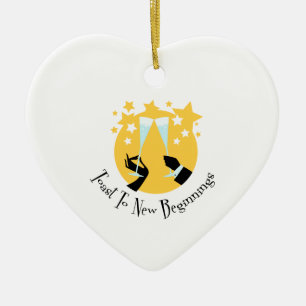 Rostat bröd till nya början julgransprydnad keramik