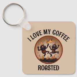 Rostat kaffe Metall Nyckelring