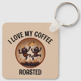Rostat kaffe Metall Nyckelring