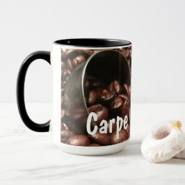 Rostat kaffebönor med fotfoto av Silver Scoop Mugg