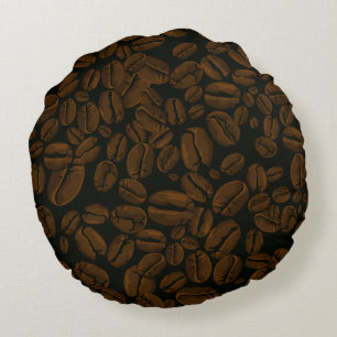 Rostat kaffebönor rund kudde