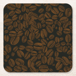 Rostat kaffebönor underlägg papper kvadrat