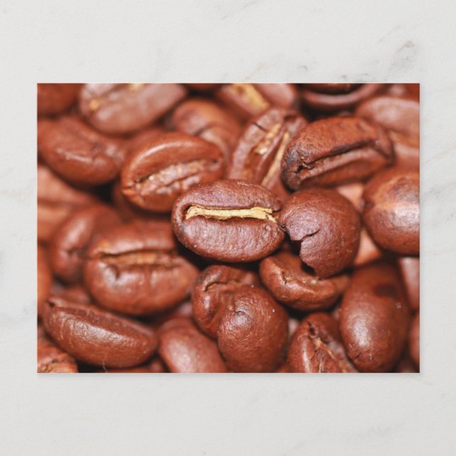 Rostat kaffebönor vykort (Framsida)