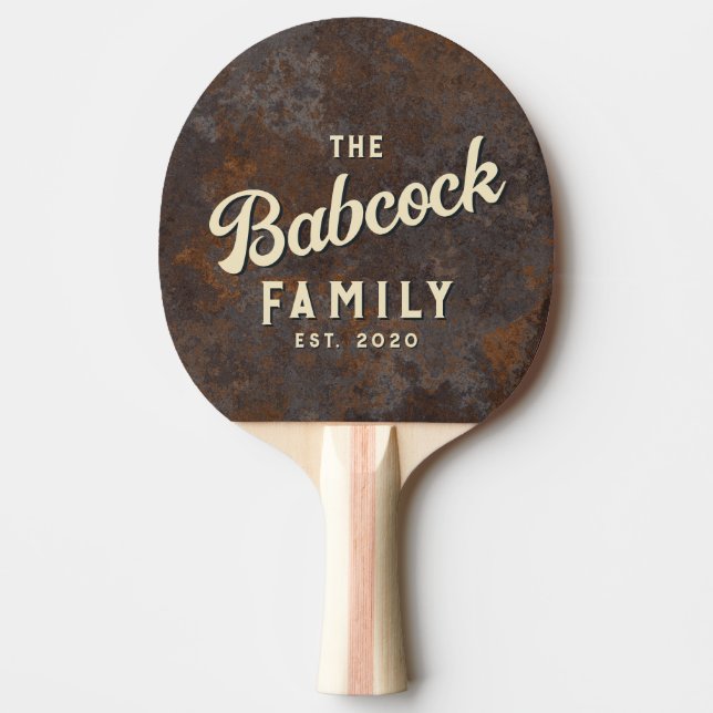 Rostblad Retro Familjenamn & Årtal Pingisracket (Framsidan)