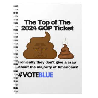Röstblått 2024: Antitrumpejobb Emoji Design Anteckningsbok