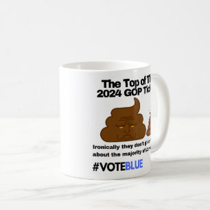 Röstblått 2024: Antitrumpejobb Emoji Design Kaffemugg