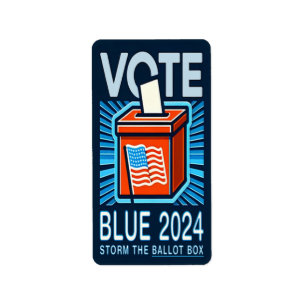 Röstblått 2024 Ballot Box USA: s presidentval Adressetikett