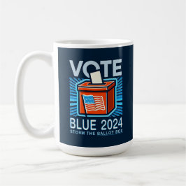 Röstblått 2024 Ballot Box USA: s presidentval Kaffemugg