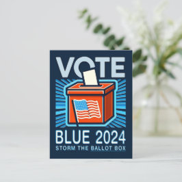 Röstblått 2024 Ballot Box USA: s presidentval Vykort
