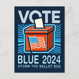 Röstblått 2024 Ballot Box USA: s presidentval Vykort