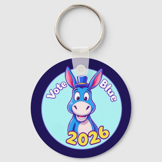 Röstblått 2026 nyckelring (Framsida)