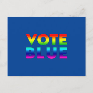 "Röstblått" blått, pride lgbtq lgbt rainbow färg Vykort