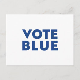 Röstblått blått vitt vykort