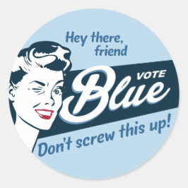 Röstblått | Retro Funny | Runt Klistermärke